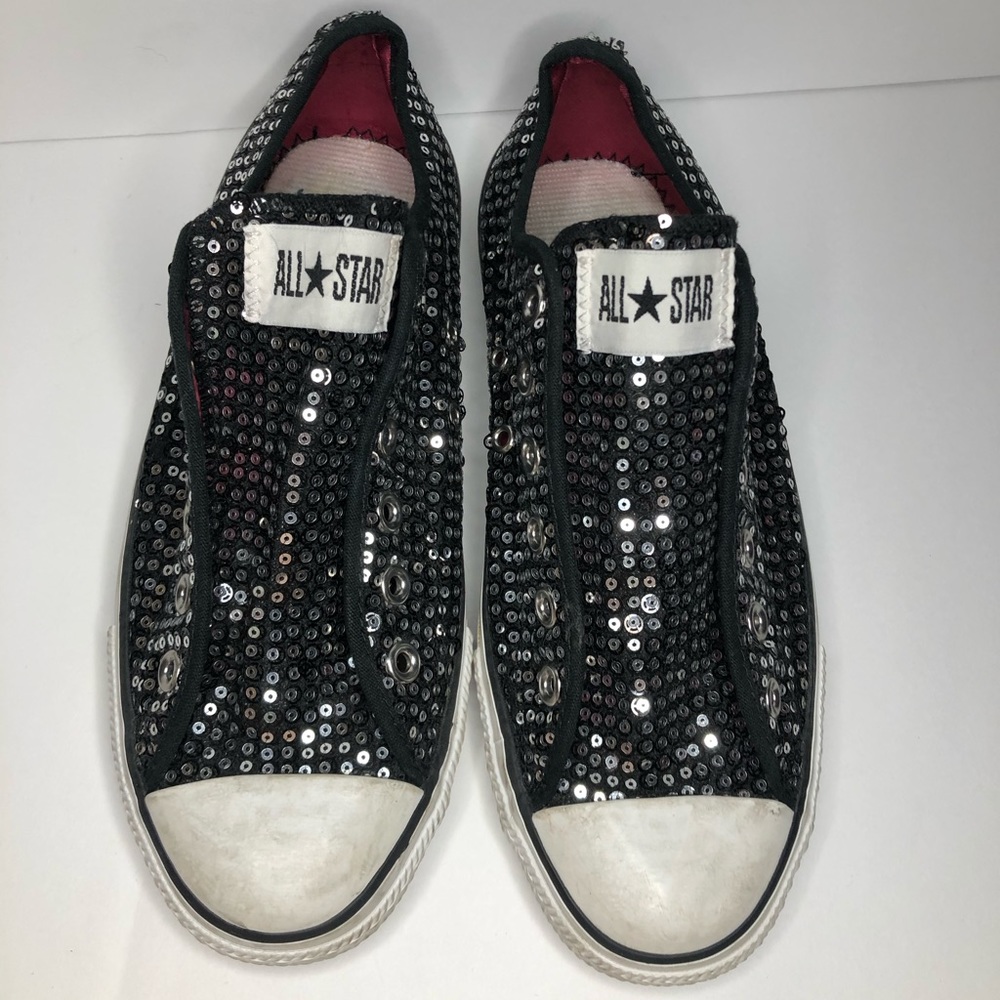 Black sequin converse